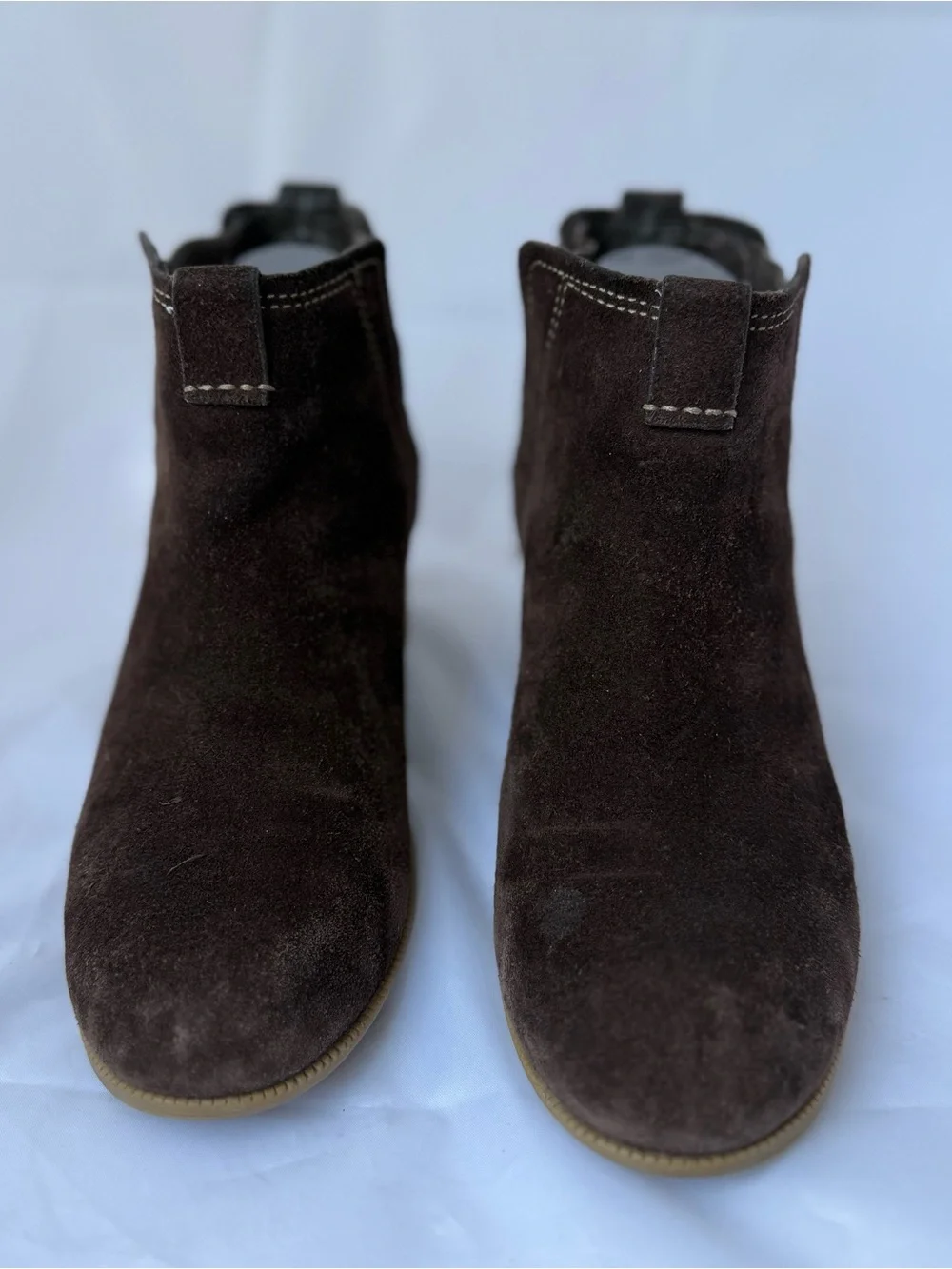 Clarks Maypearl Daisy Dark Brown Suede Chelsea Ankle Boots Size 8